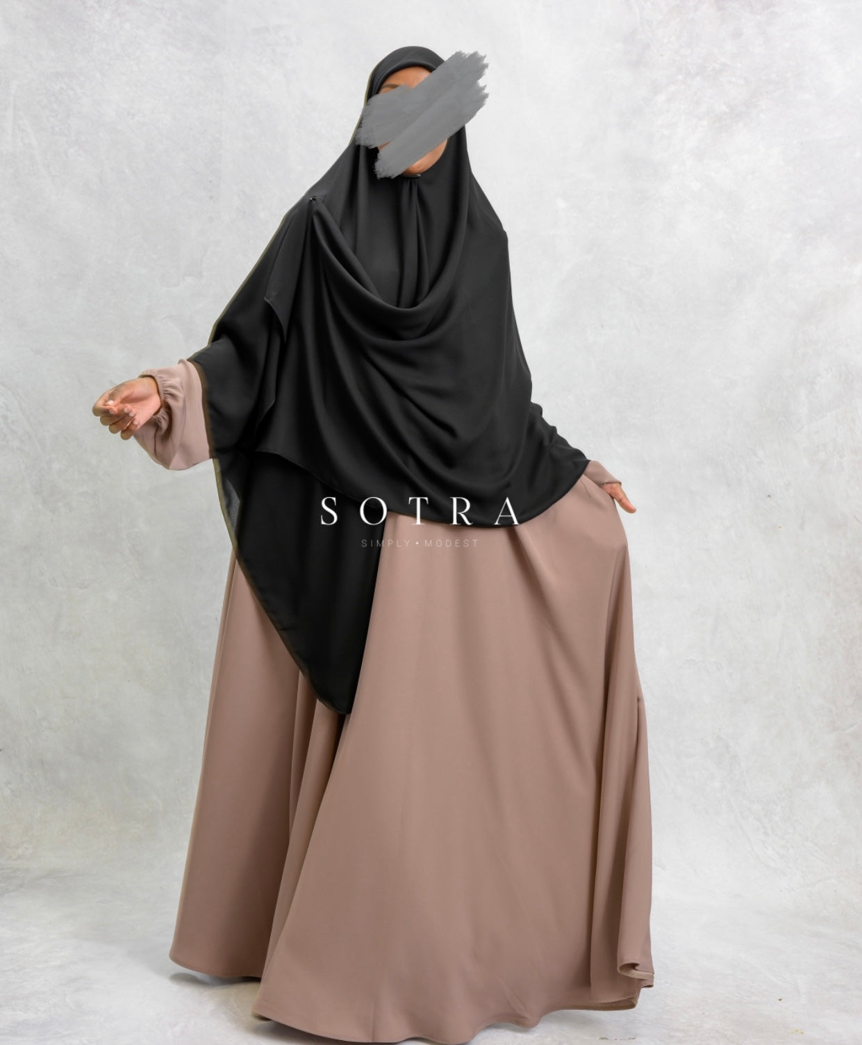XXL Saudi Hijab Black
