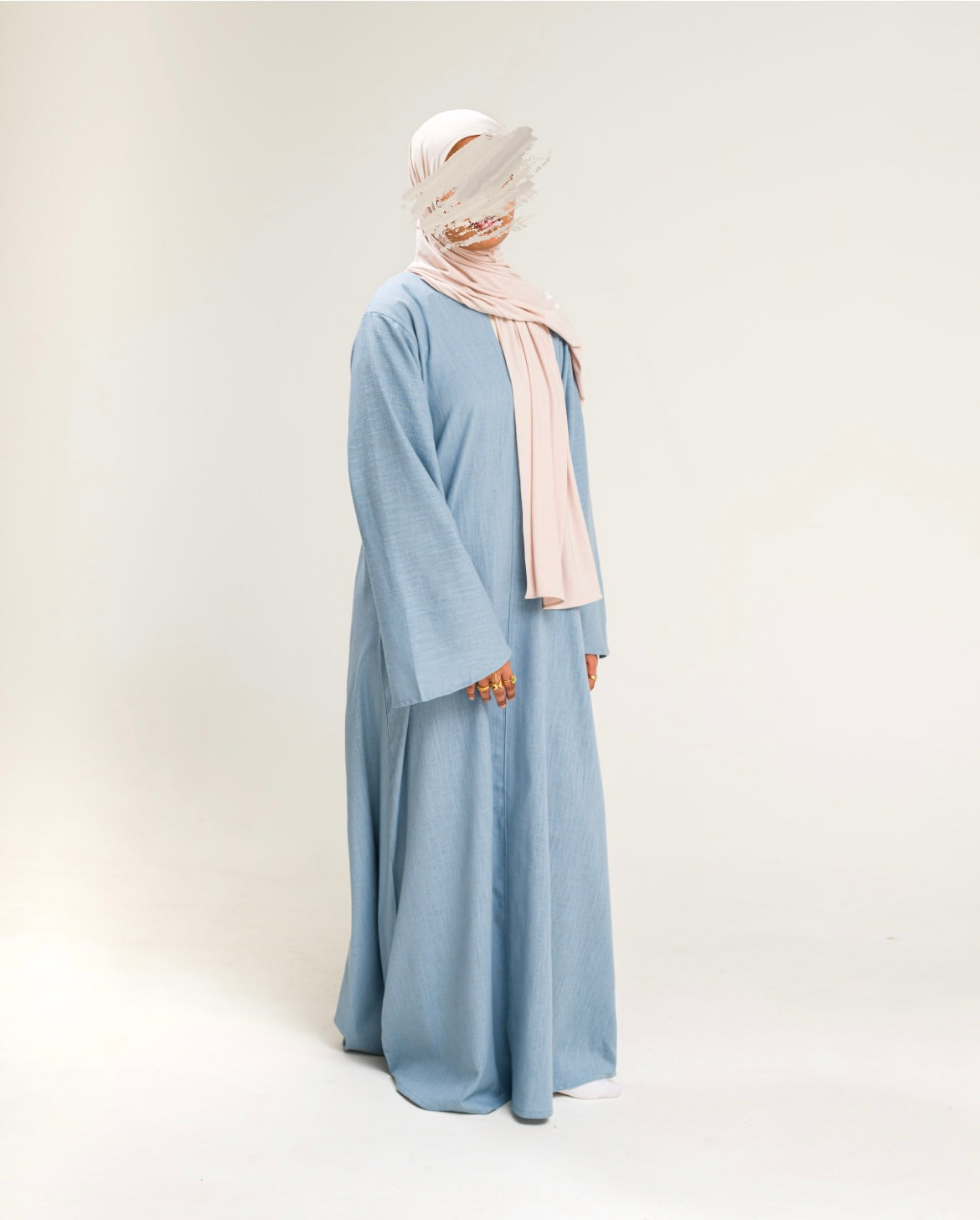 Abaya Murih Linen Iceblue