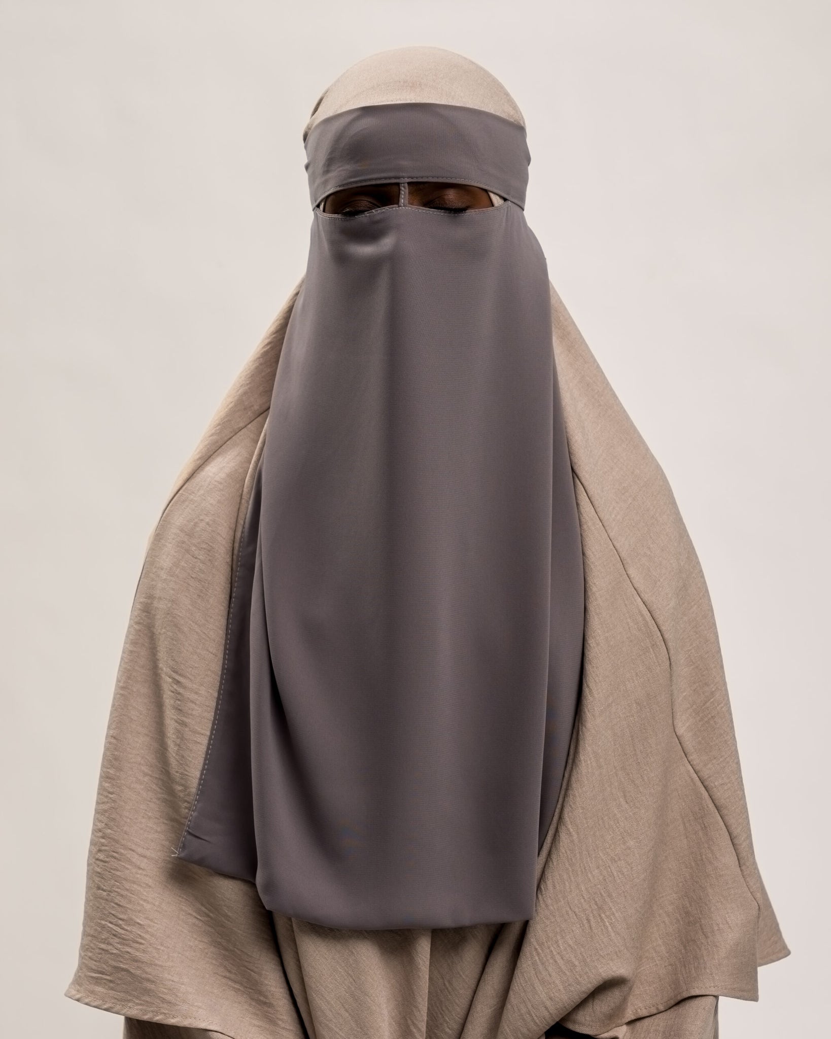 Tie-back niqab Royal Oyster